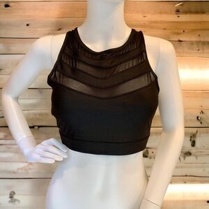 C&C California Mesh Striped Sports Bra Size Large